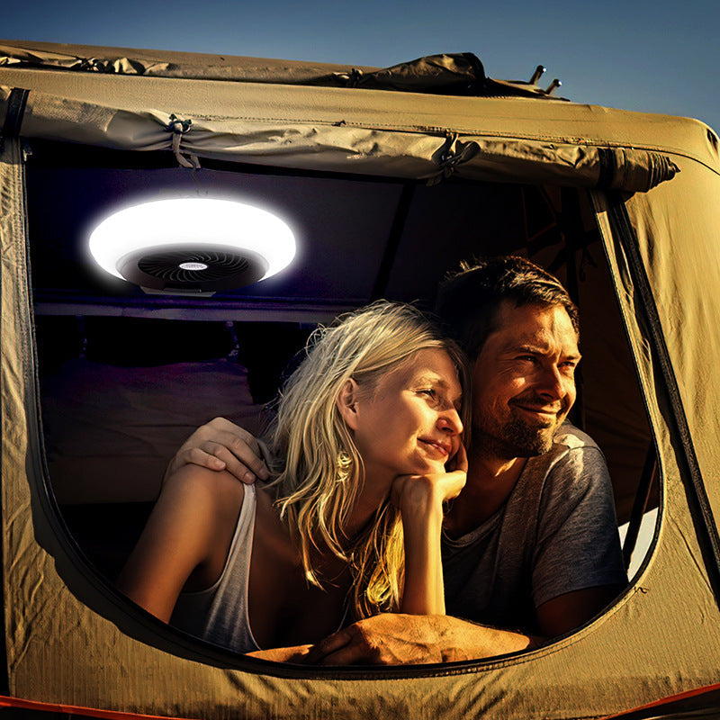 Innovative Portable Camping Light with Rechargeable Fan for Outdoor