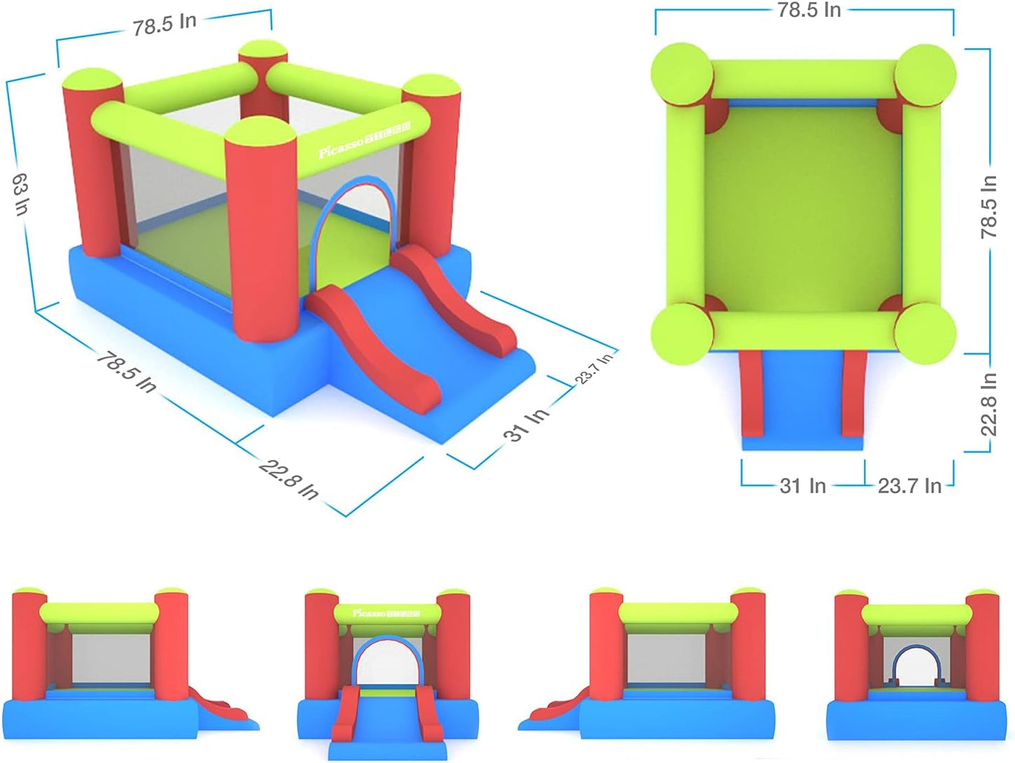 8x7 Junior Inflatable Bouncer Slide with 50 Balls