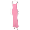 Spaghetti Strap Long Dress Women Sexy Slim Skinny Bodycon Party Club