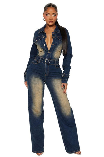 WOMEN FASHION DENIM JUMPSUIT