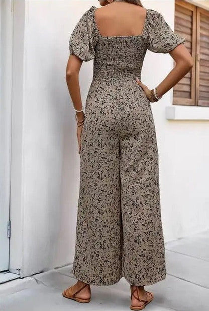 Floral smocked jumpsuit