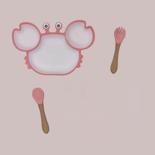 Silicone Baby Dishes for Children's Tableware Plate Non-slip Baby