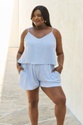 Culture Code Let It Happen Full Size Double Flare Striped Romper in