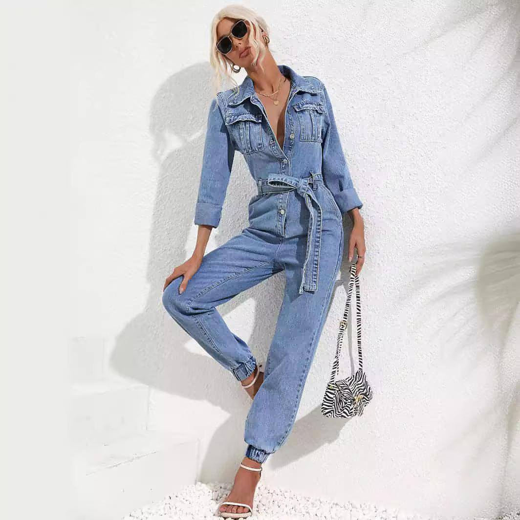 DenimDare™ Women's Leisure Commute Temperament Jumpsuit