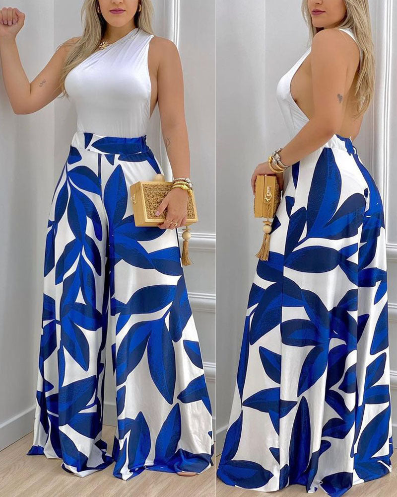 Stylish Women's Mixed Fabric Strapless Romper