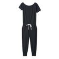 Women's Off-the-shoulder Short-sleeved Pocket Lace-up Shoulder