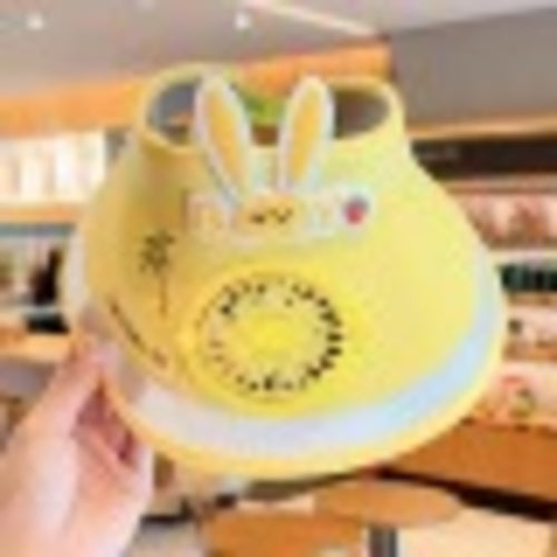 Kids Cartoon Sun Hat with Cooling Fan, UPF50+ Wide Brim Neck Flap