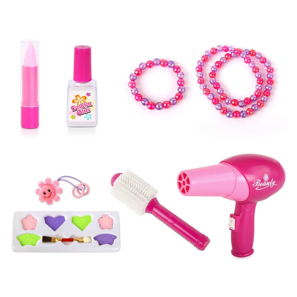 Keezi Kids Pretend Makeup Play Set Dressing Table Chair Girls Toys