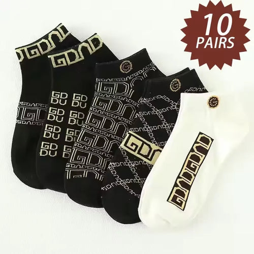 5/10 pcs Men's Thin Breathable Low-Cut Socks - Anti-Odor,