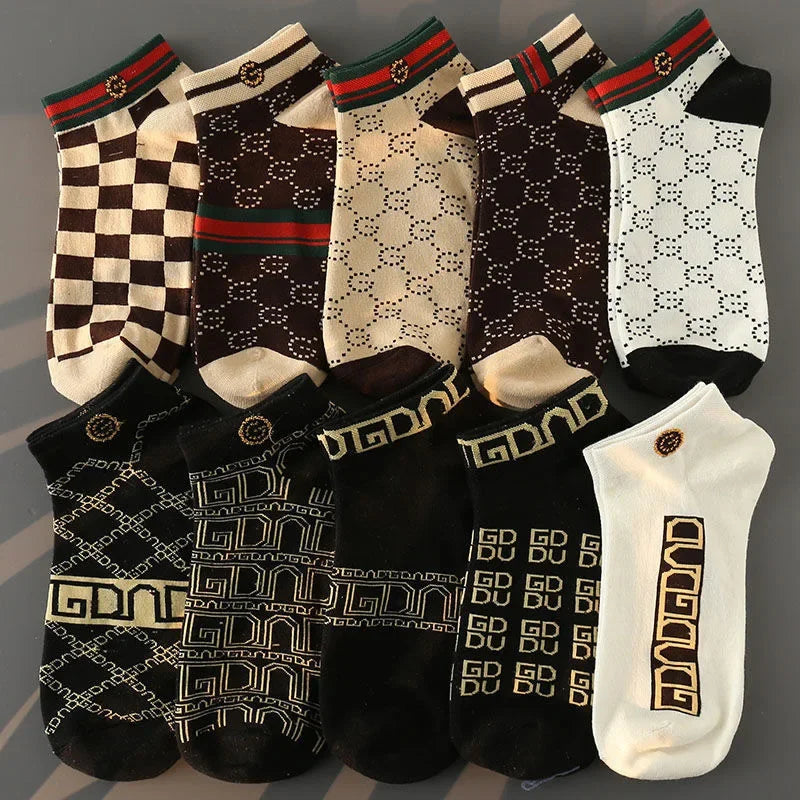 5/10 pcs Men's Thin Breathable Low-Cut Socks - Anti-Odor,