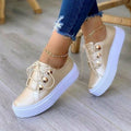 Light Breathable Casual Female Flat Shoes Gold/Black/White/Rose Gold