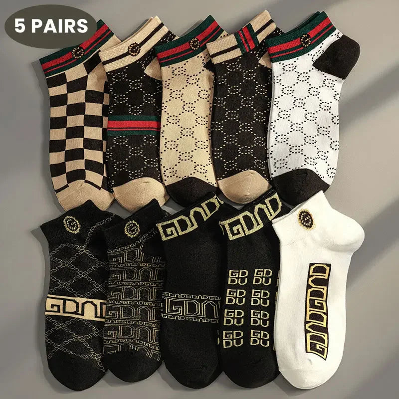 5/10 pcs Men's Thin Breathable Low-Cut Socks - Anti-Odor,