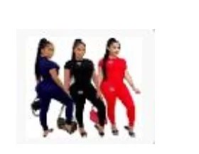 Two Pieces Set Sexy Outfits Short Sleeve & Long Pants Pullover