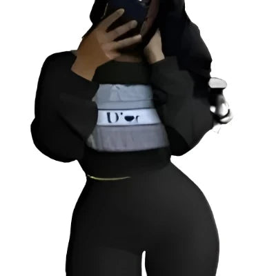 CROP TOP LEGGINGS SWEET HIGH STRETCH OUTFITS STREETWEAR