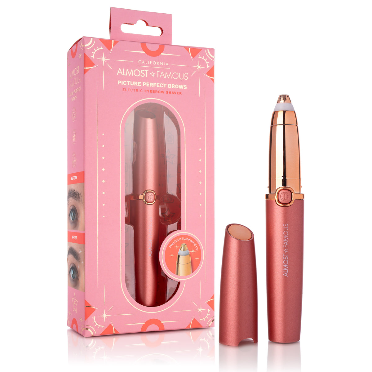 Almost Famous Precision Brow Shavers with Rose Gold accents