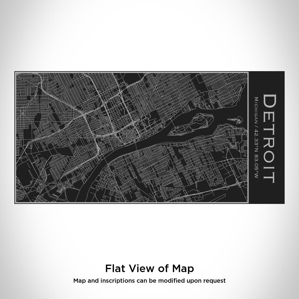 Detroit - Michigan Map Insulated Bottle in Matte Black