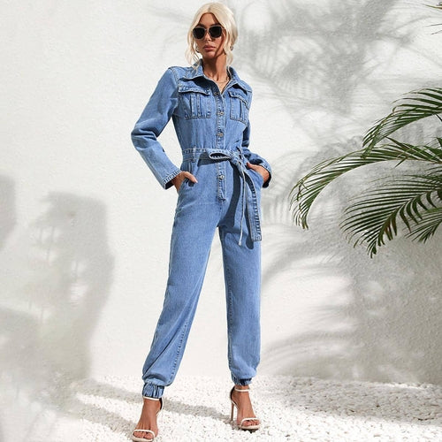 DenimDare™ Women's Leisure Commute Temperament Jumpsuit