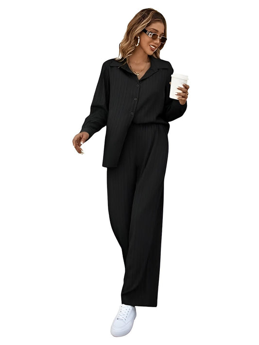 Black Pinstripe Co-ords Set (Size M)