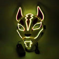 Neon LED Luminous Joker Mask with EL Wire - Halloween Carnival Costume